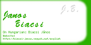 janos biacsi business card